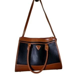 Guess Vintage Y2K Purse Pebbled Leather Black Blue Tan Crossbody